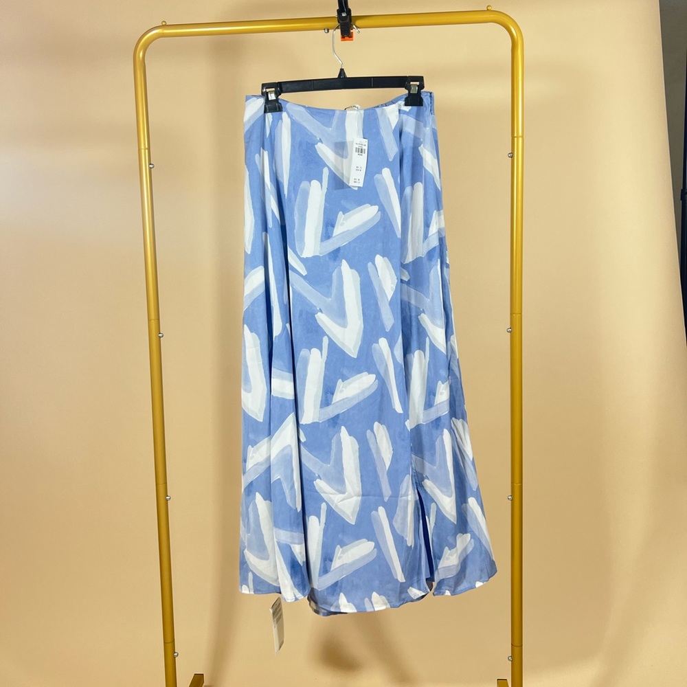 Abercrombie & Fitch Blue and White Midi Skirt - Picture 7 of 7